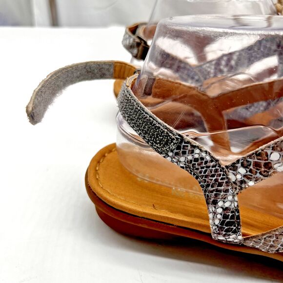 Naturalizer Grey Snake Skin Animal Strappy Lace Up Flat Sandal Size 9 - Picture 11 of 16